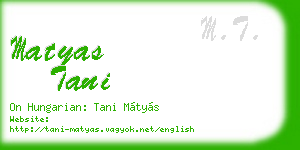 matyas tani business card