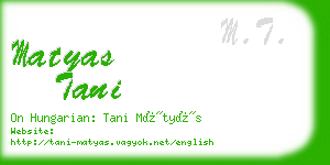 matyas tani business card